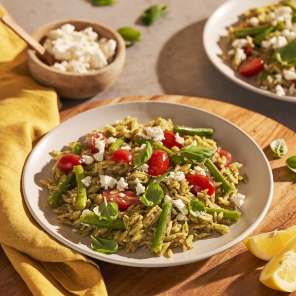 Recept Makkelijke pesto orzo pasta met sperziebonen Grand'Italia