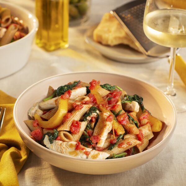 Recept Penne Glutenvrij met spinazie en kip Grand'Italia