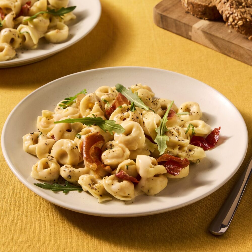 Recept Tortellini met roomsaus en parmaham Grand'Italia