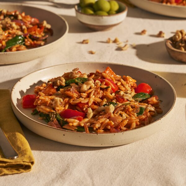 Recept Volkoren orzo met Pesto Piccante en paprika Grand'Italia