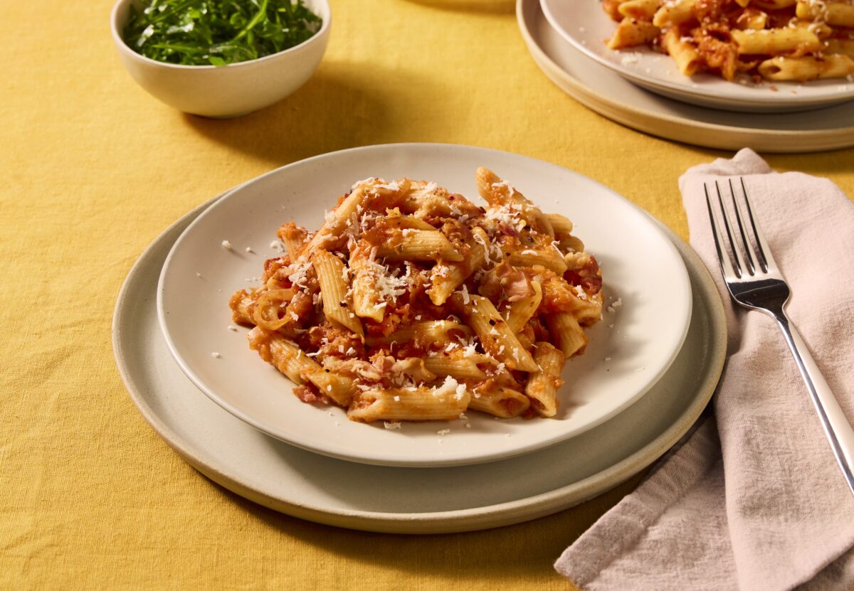 Recept pasta amatriciana met Sugocasa Erbe Grand'Italia