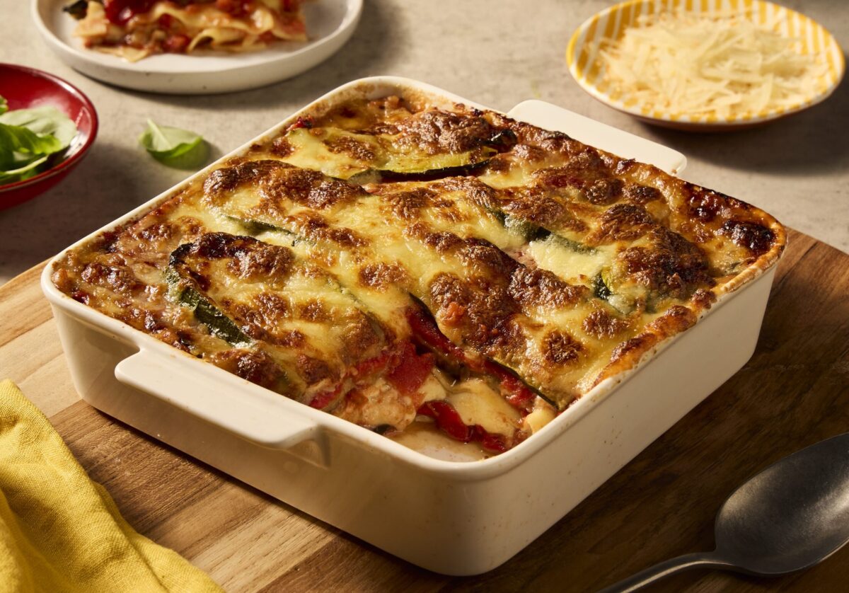 Recept Vegetarische lasagne met aubergine, courgette en mozzarella Grand'Italia